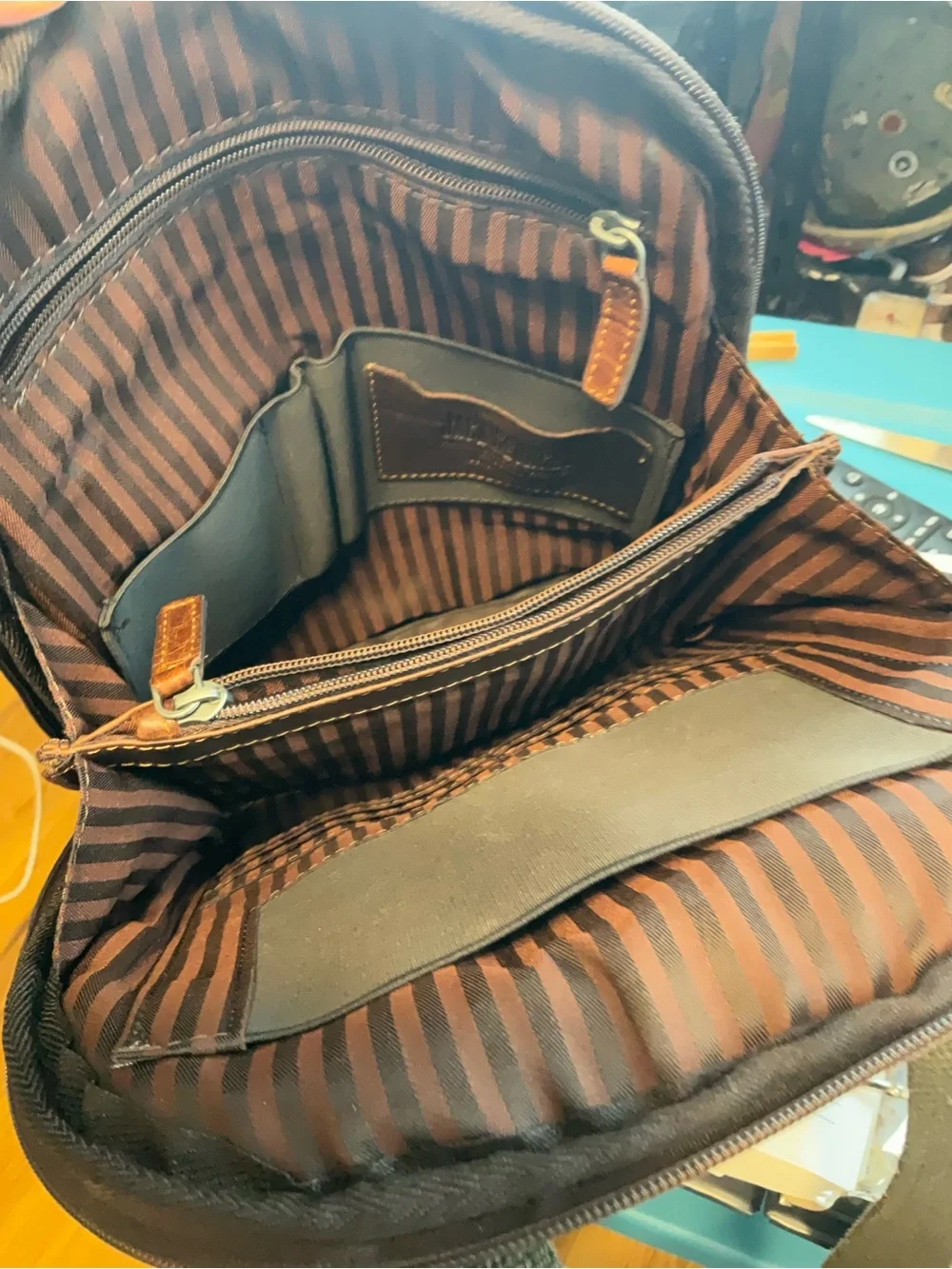 JACK GEORGES Voyager Leather Backpack/Sling Leather Unisex Brown